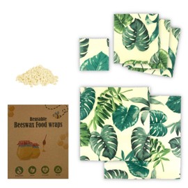 6 Pack of Premium Beeswax Wraps Including Free Beeswax Block to Make Your own eco Wraps at Home!