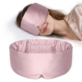 Zenssia Satin Sleep Mask for Women and Men, Lightweight Padded Eye Mask with Adjustable Strap, Comfort Blackout for Travel and Nap - Light Plum