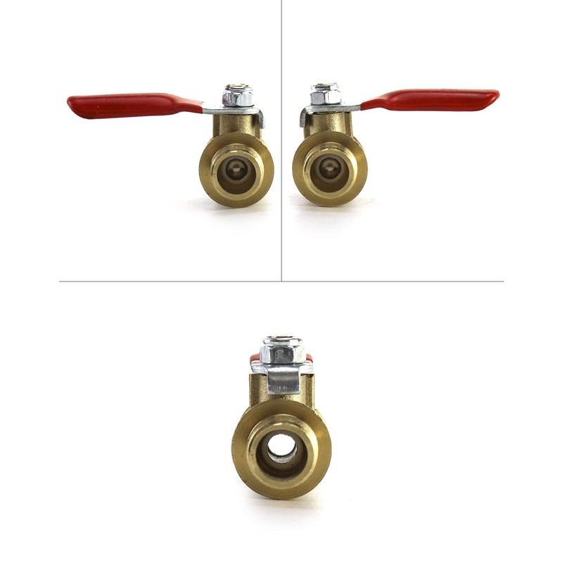 QWORK Ball Valve, 3 Pcs 1/4" Heavy Duty Brass Ball