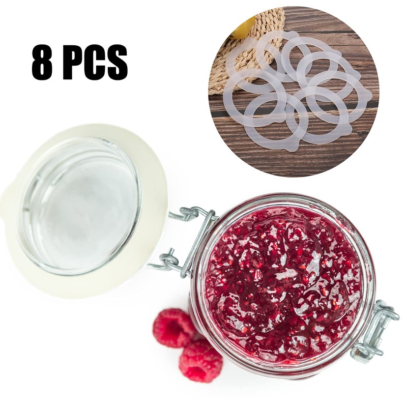 ASTER 8 Pcs Replacement Silicone Jar Gaskets, Airtight Silicone Jar