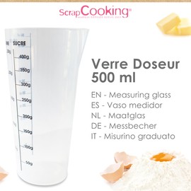 ScrapCooking Measuring Cup 500 ml - Measuring Cup with Scale, Pastry, Plastic, Measuring Cup, Transparent, 5290
