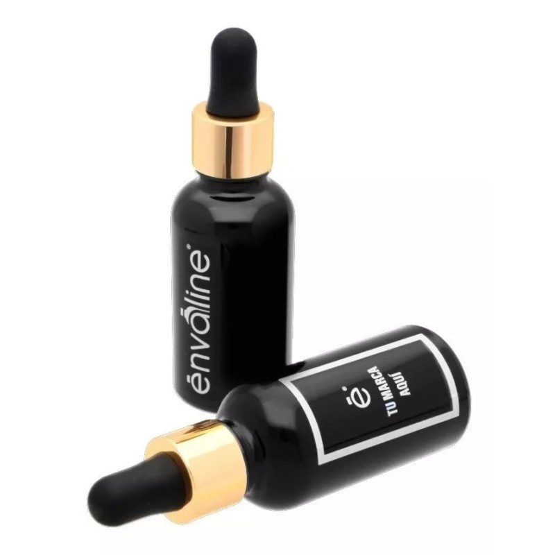 Envaline Frasco Gotero 30 Ml Coated Pipeta Premium Bulbo Negro