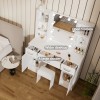 Yamissi Vanity Table Set with Lighted Mirror Makeup Dressing White