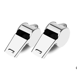 Hydra X. 2 Pack de Silbatos Deportivos de Acero Inoxidable con Cordón, Silbatos de Sonido Fuerte Ideal para Entrenadores, Útil para Campismo y Supervivencia, Stainless Steel Whistle.