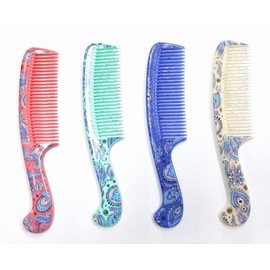Maple Dressing Detangling Handle Printed Hair Comb For Women, Men, Multicolour, Combo Pack Of 4