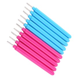 Practical 10pcs Papercarft Plastic Slotted Paper Quilling Tools DIY Handcraft Curling Pen for Rolling Colorful Papers Crafts Plastic Rose Red & Blue 10pcs