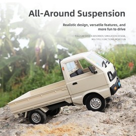 WPL D12 1/10 RC Kei Truck, 2.4G RC Car Remote Control Off Road RC Crawler with Proportional Throttles Steering 260 Motor Rear Drive Hobby Grade RC Drift Car for Adult RTF Toy Vehicle