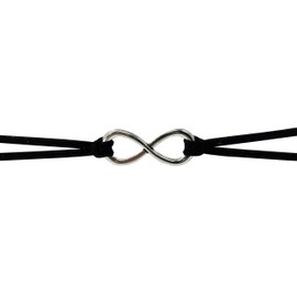 California Modern Fashions Infinity Symbol Suede Gold Silver Choker Necklace (Silver)