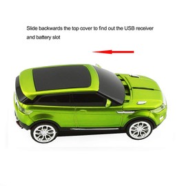 Aikchi Noiseless Wireless Car Mouse, 3D Optical Mouse for Desktop Laptop PC Computer Mouse, 2.4GHz 1000DPI Mouse for LH (Green)