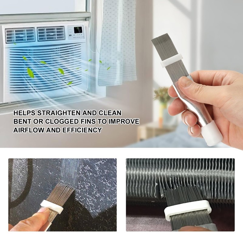 LANMU Air Conditioner Evaporator Coil Cleaning Brush AC Condenser Coil