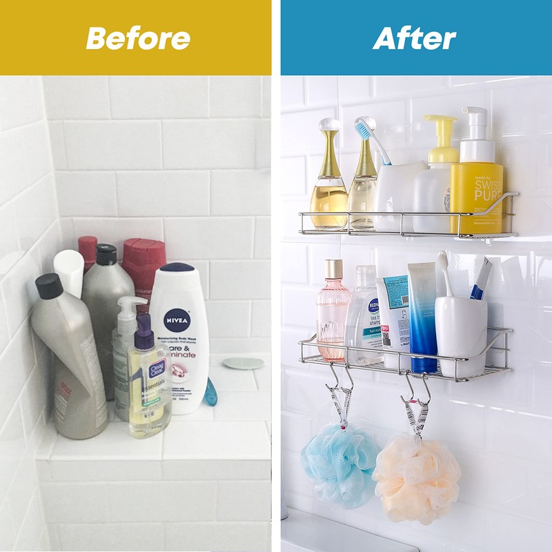 KESOL Adhesive Shower Caddy Shower Shelf Organizer for Bathroom Organization
