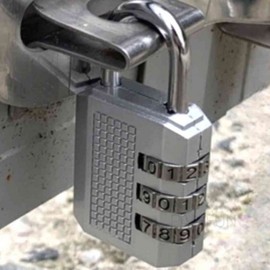 3-Digit Combination Dial Lock (Medium, Silver) - Password, Locker, Door, and Cabinet Lock Wardrobe Lock 3ea