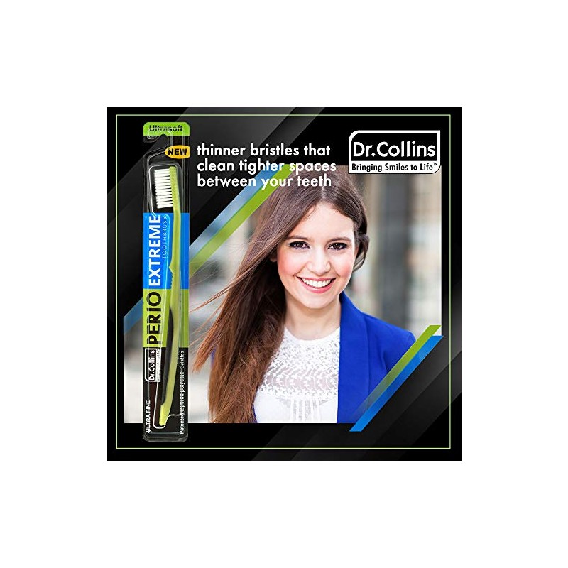 Dr. Collins Perio Extreme Toothbrush, (Colors Vary) (Pack of 2)