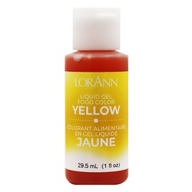 LorAnn Yellow Liquid Gel Color, 1 Ounce Squeeze Bottle
