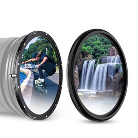 JJC True Color 67mm ND Filter Variable ND2.5-1000 (1-10 stops), No Color Shift, No X Cross, No Vignetting, Multi-Coated Adjustable Neutral Density Lens Filter ND4 ND8 ND16 ND32 ND64 ND1000 VND 0.3-3.0