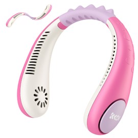 Kids Neck Fan, Portable Bladeless Neck Fan for Kids, 2600mAh Rechargeable Cooling Fan for 4-14Y Girls Boys, 4 Speeds & Lightweight Wearable Quiet Fan for Study/Camping/Travel