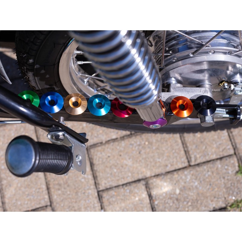 CNC Countersunk Fork and Shock Absorber Set Green for S51