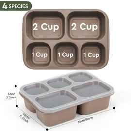 Lunbxx Bento Box Adult - Snack Box Containers 4 Pack, 5 Compartment Lunchables Containers for Kids/Adults, Meal Prep Container Reusable for Travel (Unisex)