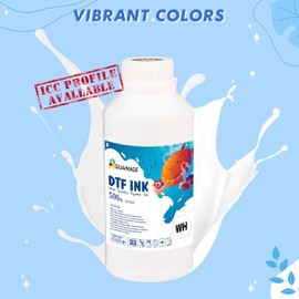 Aquaimage 500 ml Premium DTF White Ink, DTF Transfer White Ink for PET Film, Refill Ink for Epson Printheads L1800,ET-8550, XP-15000, XP600, I3200, Heat Transfer Printing Direct to Film(500ml 16.9oz)