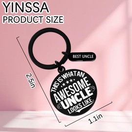 YINSSA Uncle Gifts From Niece Nephew Best Uncle Ever GiftS for Man Funny Uncles Birthday Gift Fathers Day Christmas Gift for Him Cool Keychain For Men Appreciation Present For Uncles