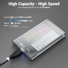 deleyCON SSD Hard Drive Enclosure USB-A 5Gbps 2.5 Inch Transparent