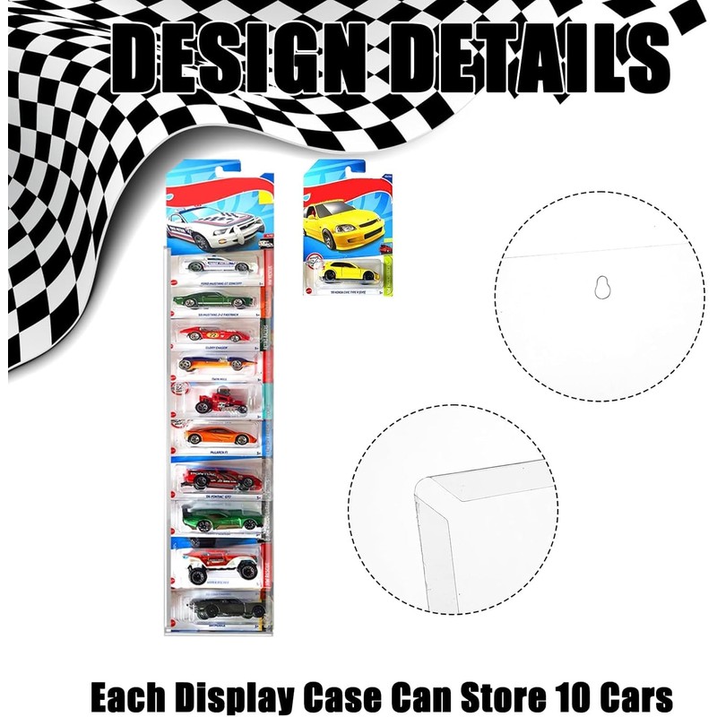 6 Pack Clear Display Case for Packaged Model Cars 16.7