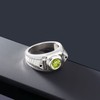 Gem Stone King Men's 925 Sterling Silver Round Green Peridot