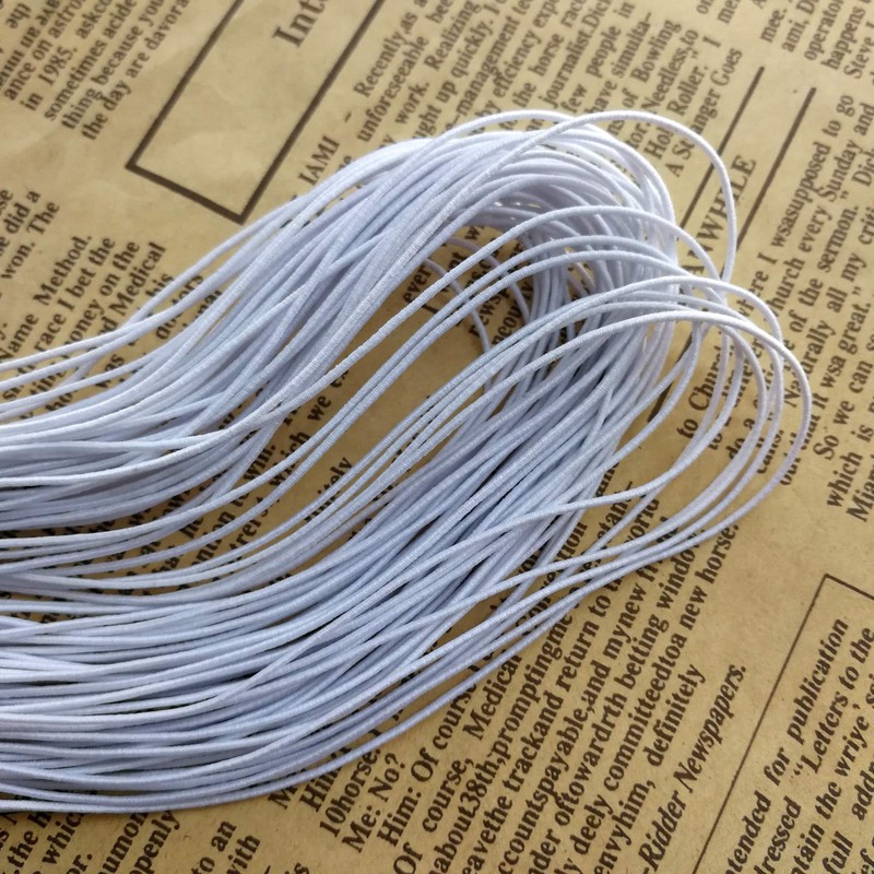Amaney 0.8mm White Elastic Cord Beading Threads Stretch String Fabric
