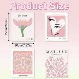 6 PCS Preppy Room Decor Pink Aesthetic Posters Unframed Coquette Room Decor Flower Hanging Poster for Teen Girls College Dorm Apartment Home Decor