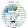 Cute Blue Elephant Party Supplies, Baby Boy Birthday Decorations, Blue