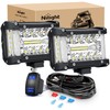 Nilight Side Shooter LED Light Bar 2PCS 4.3 Inch Triple