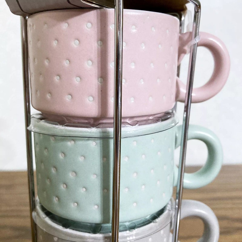 Sheffield Home Polka Dot Demitasse Espresso Cup Set of 4