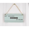 Genius at Work: Funny Full Colour Hanging Plywood Sign -