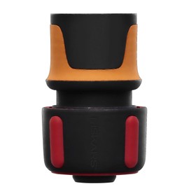 Fiskars Hose Connection, SoftGrip Contact Points, Universal Size, Diameter 1.9 cm (3/4 Inch), 40 g, Black/Orange/Red, 1027074