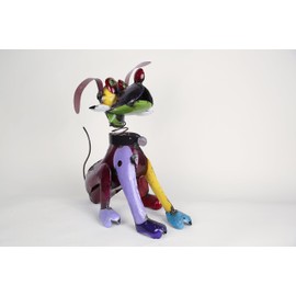 Large Pluto Dog-Recycled Metal Animals