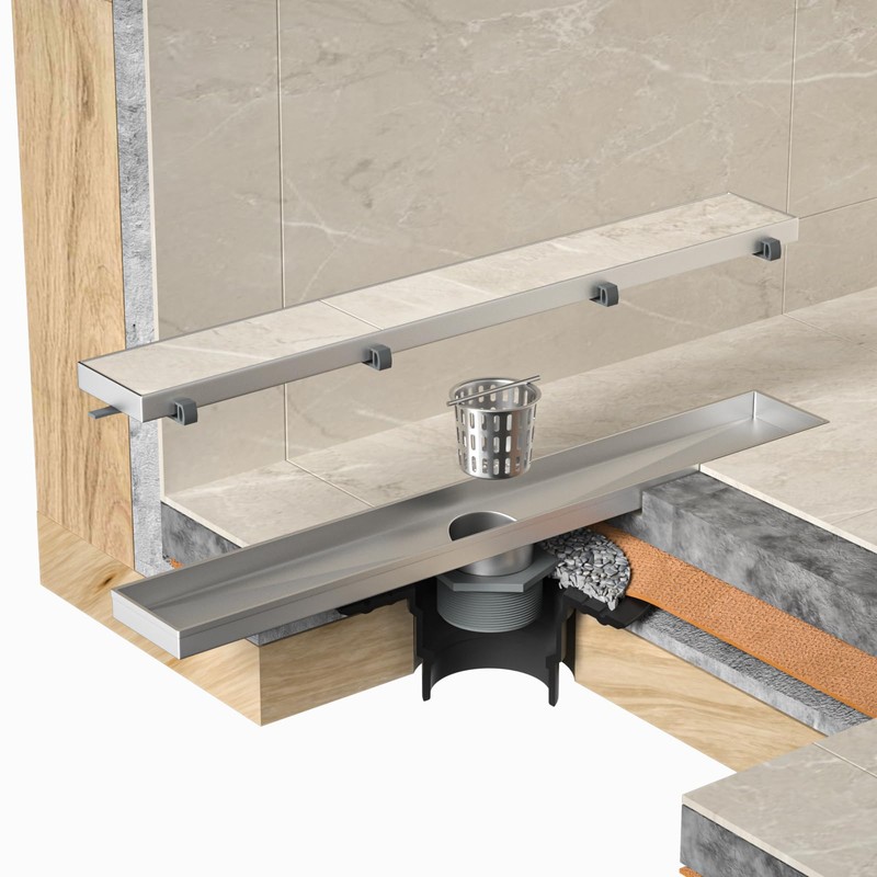 Bochni Linear Shower Drain 40" Brushed 304 Stainless Steel |