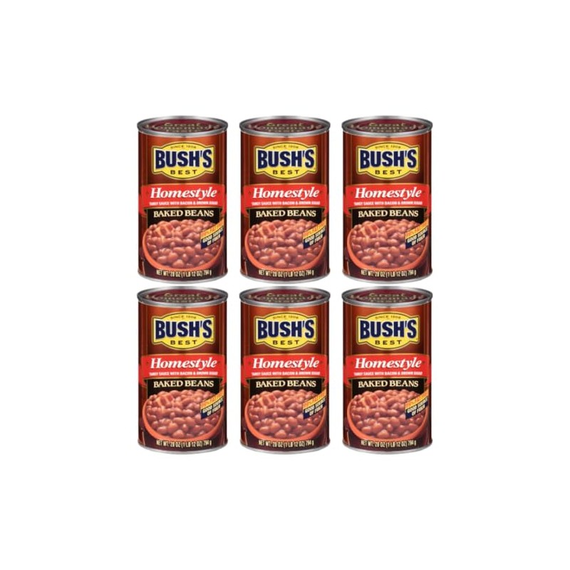 Bush's Homestyle Baked Canned Beans 28 oz Cans (Pack of