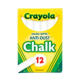 Crayola(R) Anti-Dust Chalk, (White) Box Of 12 Sticks
