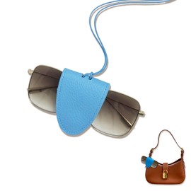 Tosygnb Glasses Case Portable Travel Sunglass Case with Lanyard Eyeglass Pouch Bag Sunglass Holder for Purse For Women Men (blue