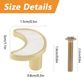 MOROBOR Decorative Moon Kitchen Cabinet Knobs, 6 Pack Creative Dresser Drawer Pulls Furniture Cupboard Door Pull Handles Single Hole Zinc Alloy Knobs Furniture Accessories