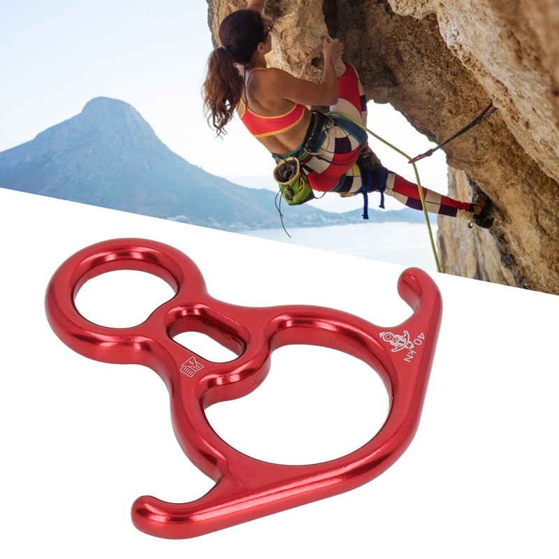 Descender Gear Aluminium Alloy 40KN Pulling Force Ox Horn Shaped