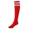 Machiriyee Women's Red Knee High Socks with White Stripes