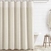 Awellife Tassel Shower Curtain Linen Cream Farmhouse Shower Curtains for