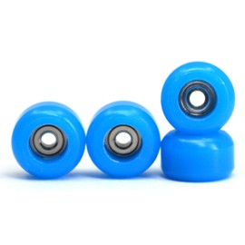 Teak Tuning CNC Polyurethane Fingerboard Bearing Wheels, Light Blue - Set of 4 Wheels - Durable Material with a Hard Durometer