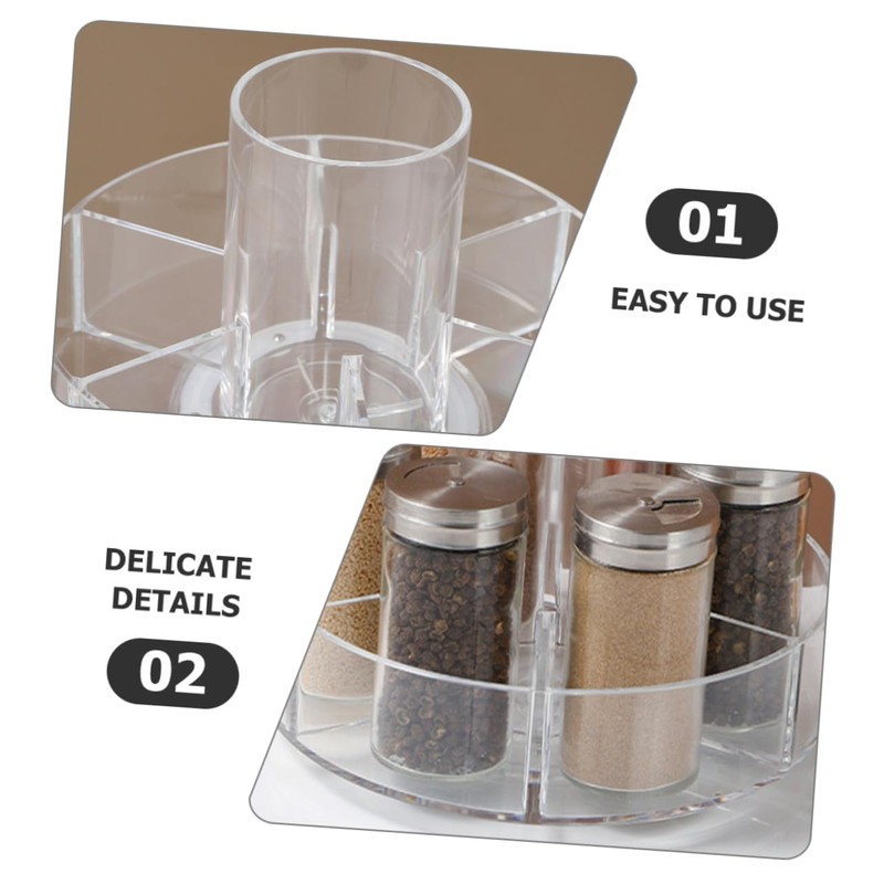Ciieeo Rotating Makeup Organizer Divided Compartments Turntable Storage for Cosmetics