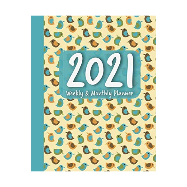 2021 Planner Weekly and Monthly: Retro Colored Birds - Calendar