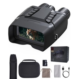Night Vision Goggles - 4K Night Vision Binoculars with 3'' Screen, 850nm IR & Tactical Flashlight, 8X Digital Zoom, 5000mAh Rechargeable Battery, 32GB TF Card, for Hunting Camping Security (Black)