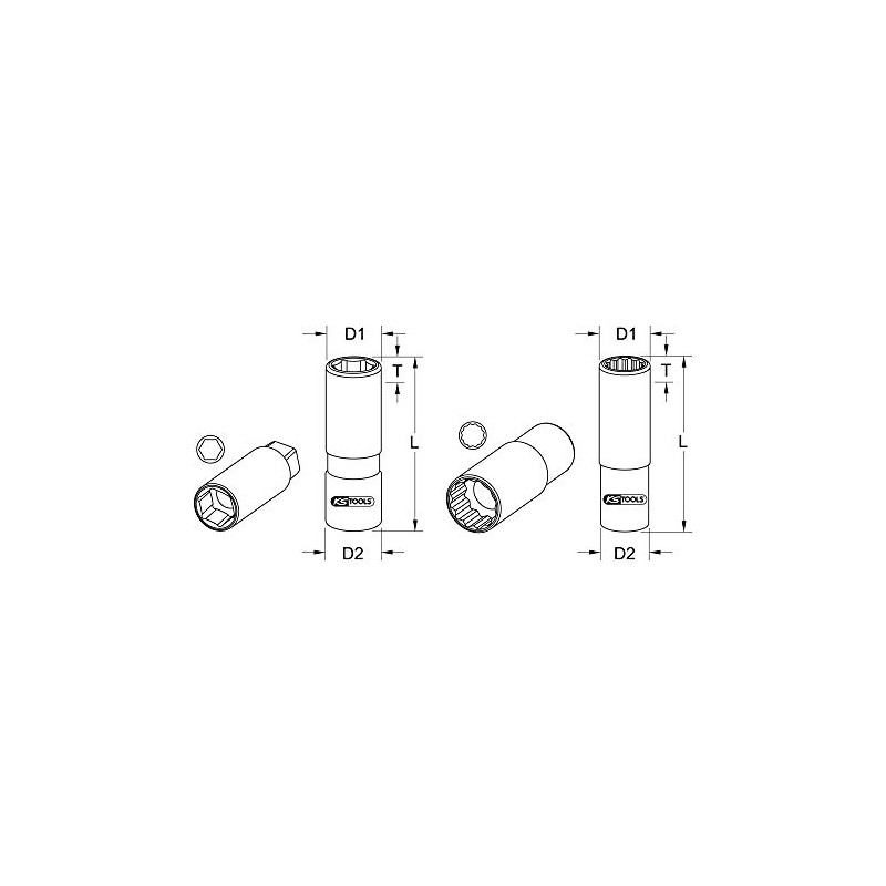 KS Tools 1/2 Inch Chrome Plus Spark Plug Socket, 18