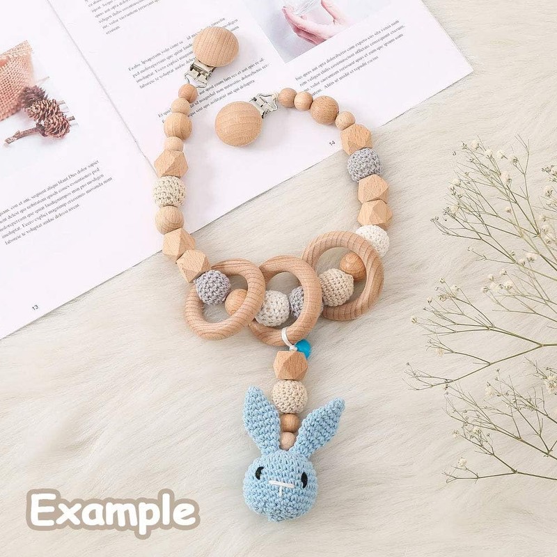 RUBY Pack of 10 Wooden Dummy Clips, Baby Dummy Chains,