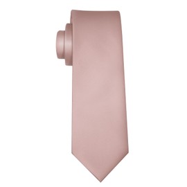 TASTION Mens Dusty Rose Tie for Men Classic Wedding Satin Necktie Solid Light Blush Pink Tie Formal Business